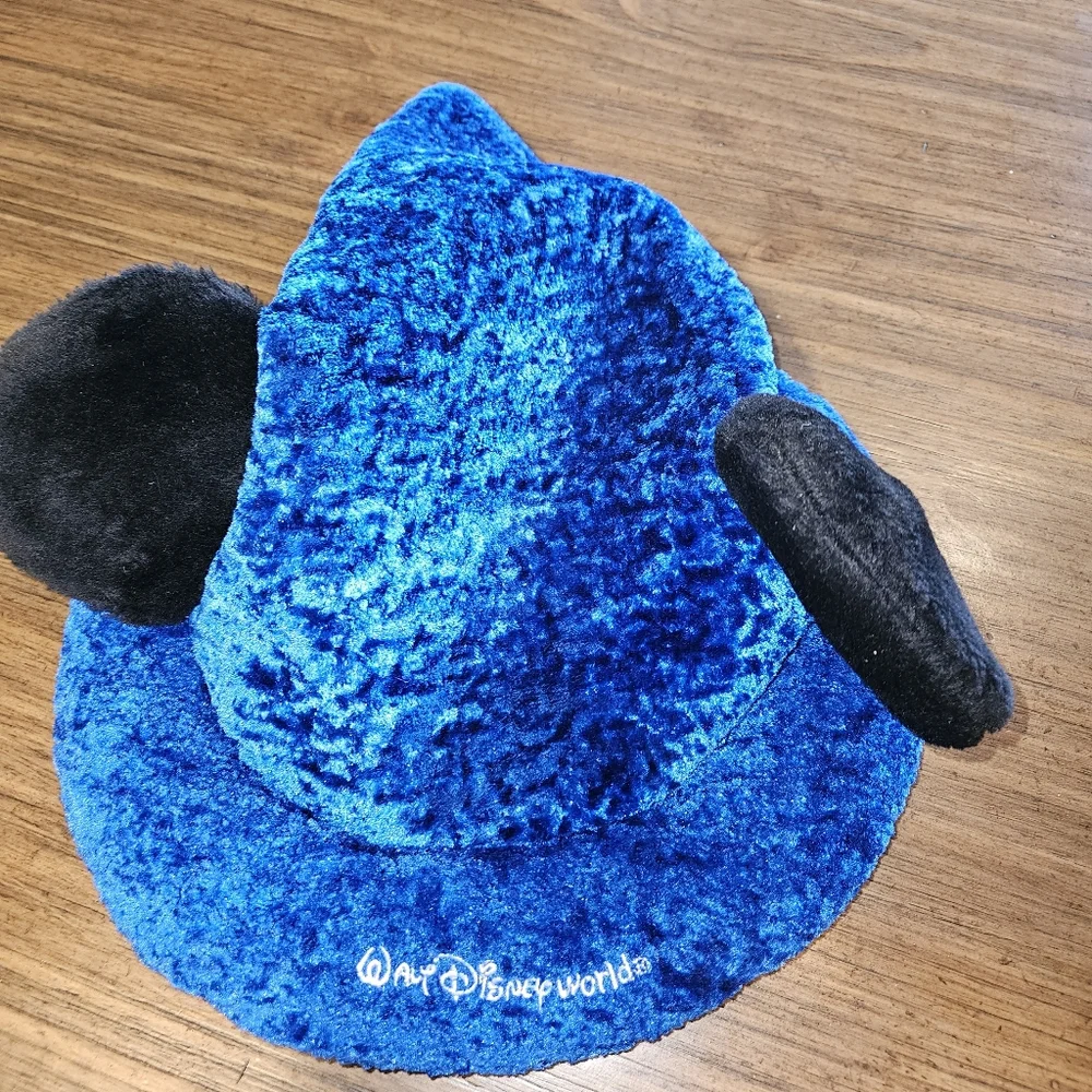 Disney Parks Mickey Mouse Blue Fantasia‎ Sorcerer's Wizard 15” Hat with Ears